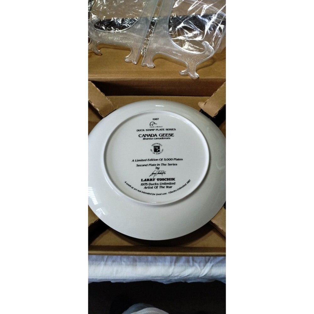 Ducks Unlimited 1987 Canada Geese Collector Plate Larry Toschik - Picture 3 of 5